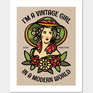 I'm a Vintage Girl in a Modern World Posters and Art